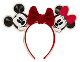 Mickey & Minnie by Loungefly Ears Headband Knit Bow 0671803591165