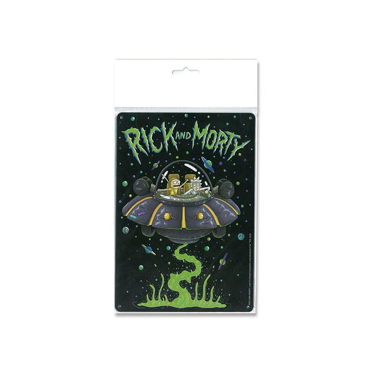 Rick & Morty Tin Sign Spaceship 15 x 21 cm 4045846407664