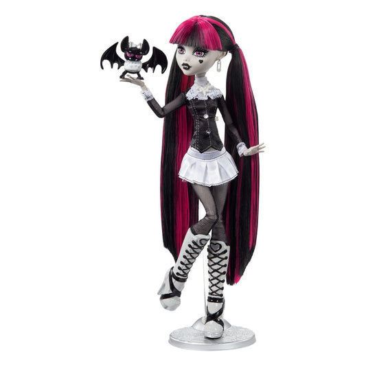 Monster High Reel Drama Doll Draculaura in Black And White 0194735104819