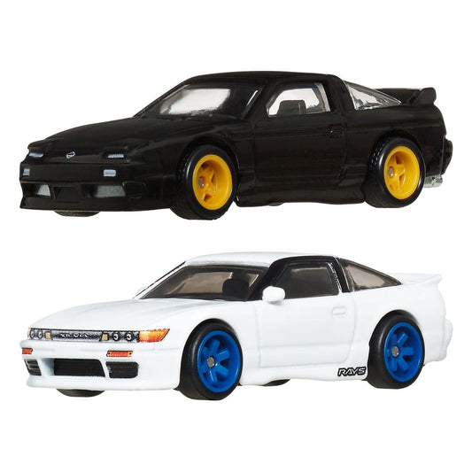 Hot Wheels Premium Car Culture Diecast Vehicle 2-Pack 1/64 '96 Nissan 180SX Type X & Nissan SilEighty 0194735262632