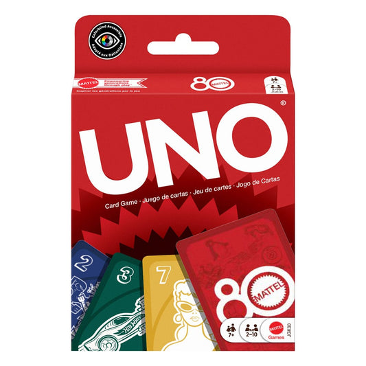 Mattel 80th Anniversary UNO Card Game Ruby Red 0194735315994