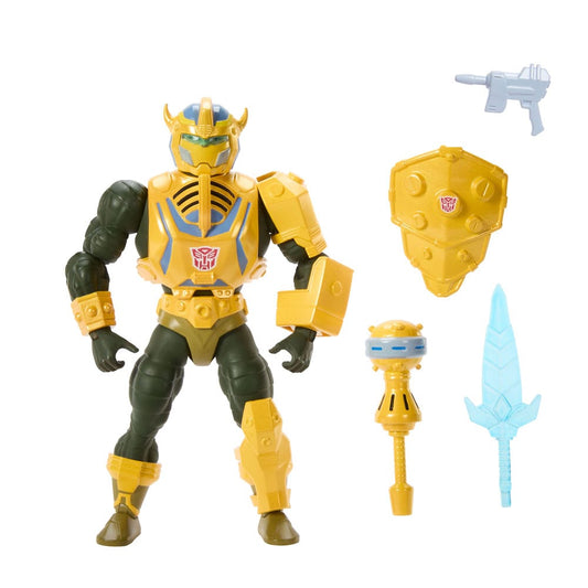 Masters of the Universe x Transformers Action Figure Bumblebee Armor Man-At-Arms heo European Exclusive 14 cm 0194735321599