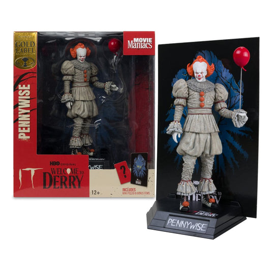 It: Welcome to Derry Movie Maniacs PVC Statue Pennywise (Gold Label) 16 cm 0787926141368