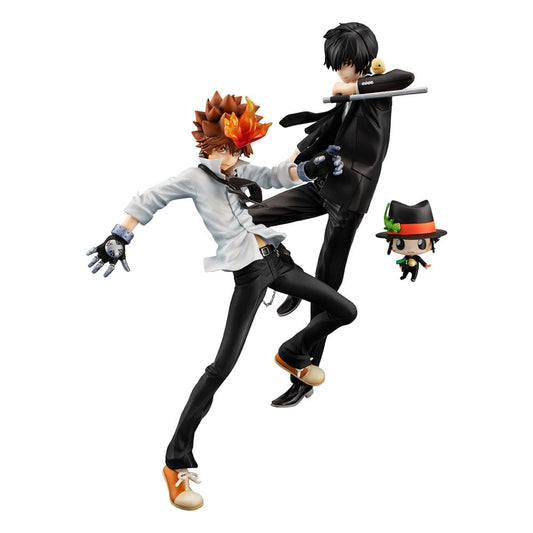 Katekyo Hitman Reborn! G.E.M. Series PVC Statue Tsunayoshi Sawada & Kyoya Hibari & Reborn Set 21 cm  4535123845635