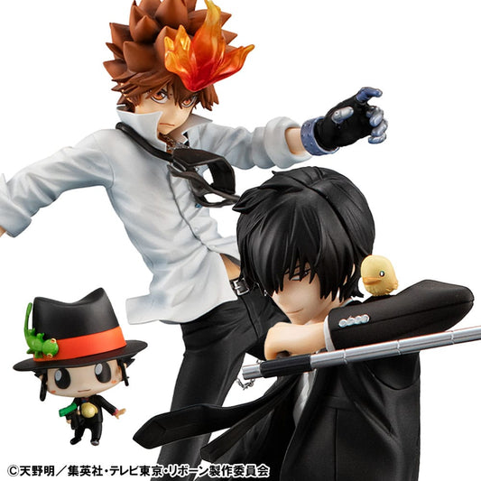 Katekyo Hitman Reborn! G.E.M. Series PVC Statue Tsunayoshi Sawada & Kyoya Hibari & Reborn Set 21 cm  4535123845635