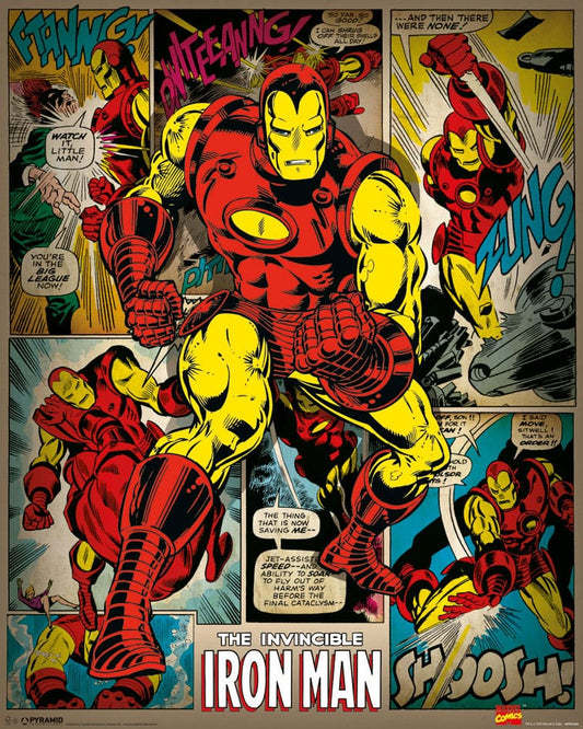 Marvel Comics Poster Pack Iron Man Retro 40 x 50 cm (4) 5050574504256