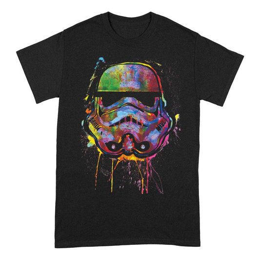 Star Wars T-Shirt Paint Splats Helmet Size S 5059568167996