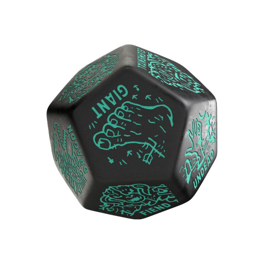 Viridian Jumbo Dice Monster Generator Die D12 Black 5907699498628