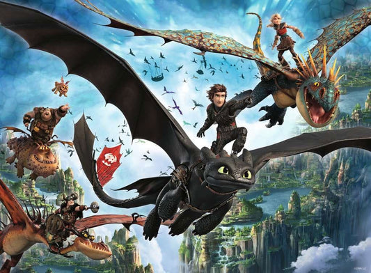 How to Train Your Dragon Children's Jigsaw Puzzle XXL Dragons & Heroes (150 pieces) 4005555041412