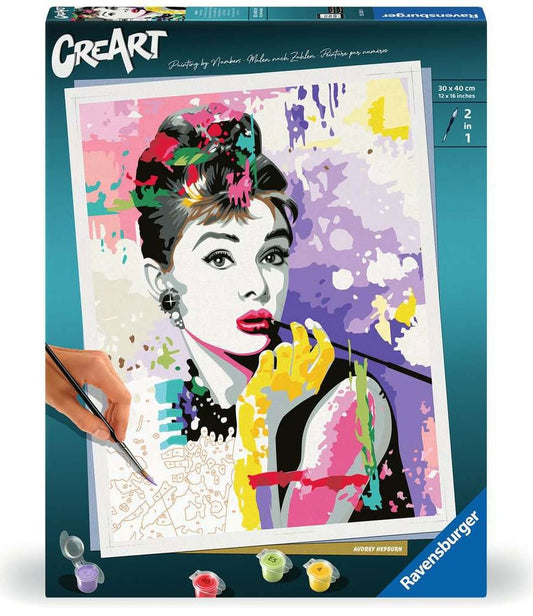 Audrey Hepburn CreArt Paint by Numbers Painting Set 30 x 40 cm 4005556255269