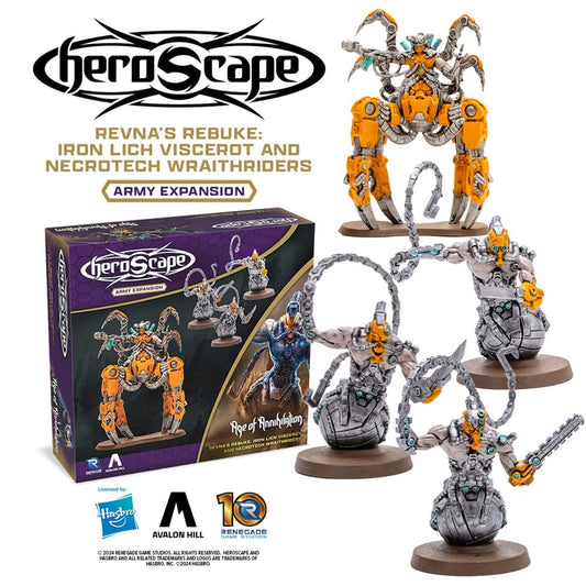 Heroscape Expansion Revna's Rebuke: Iron Lich Viscerot and Necrotech Wraithriders Army *English Version* 0810011726994