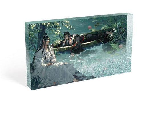 Grandmaster of Demonic Cultivation Acryl Block with Glitter Wei Wuxian & Lan Wangji Lotus Pond 17 x 10 cm 6941899607205