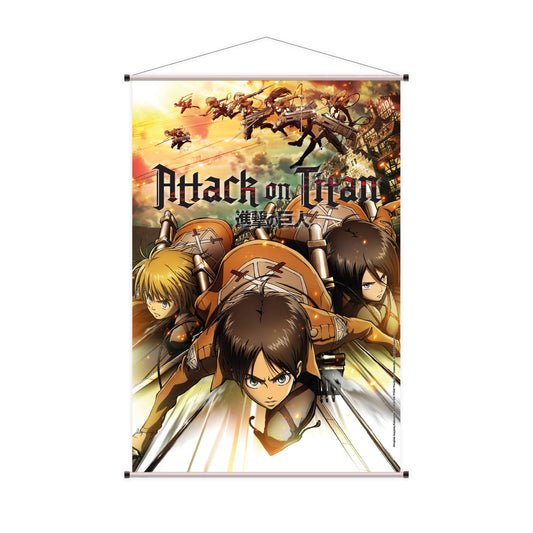 Attack on Titan Wallscroll Eren, Mikasa & Armin 60 x 90 cm 8721126701979