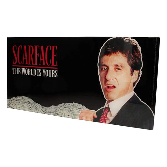 Scarface Glass Poster The World Is Yours (Black Background) 60 x 30 cm 8436535275989