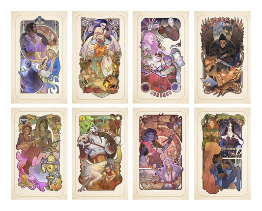 Critical Role Art Print 10th Anniversary Art Nouveau Illustrations 46 x 28 cm - unframed (Set of 8) 0747720272903