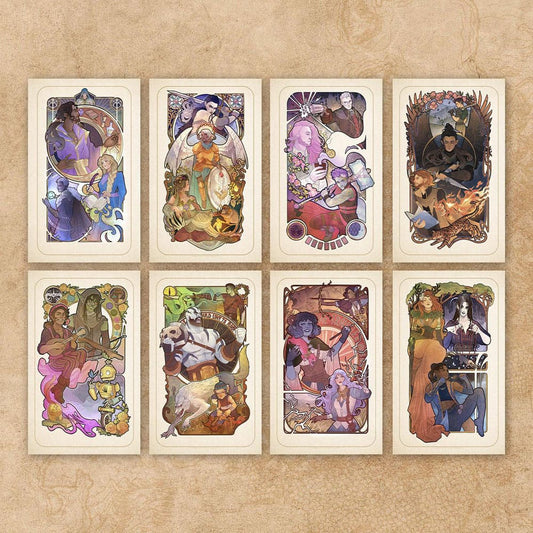 Critical Role Art Print 10th Anniversary Art Nouveau Illustrations 46 x 28 cm - unframed (Set of 8) 0747720272903