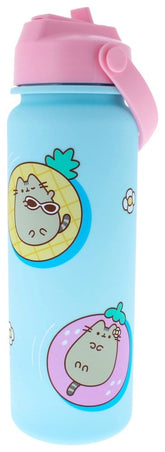 Pusheen Water Bottle Flip Top By The Pool Blue 5055918667772