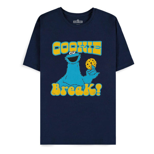 Sesame Street T-Shirt Cookie Monster Navy Cookie Break Size S 8718526679182