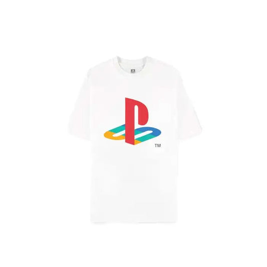 PlayStation T-Shirt Logo White Loose Fit Size S 8718526415278