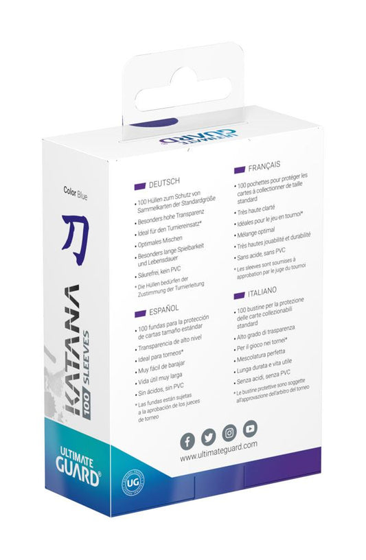 Ultimate Guard Katana Sleeves Standard Size (100) - Blue 4260250073773