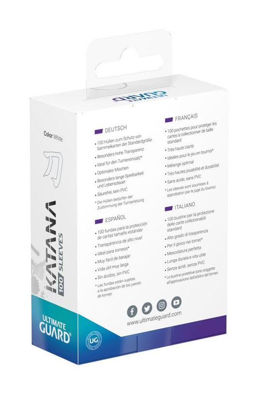 Ultimate Guard Katana Sleeves Standard Size (100) - White 4260250073803
