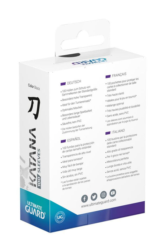 Ultimate Guard Katana Sleeves Standard Size (100) - Black 4260250073810