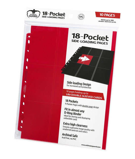 Ultimate Guard 18-Pocket Pages Side-Loading Red (10) - Amuzzi