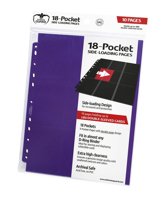 Ultimate Guard 18-Pocket Pages Side-Loading Purple (10) - Amuzzi