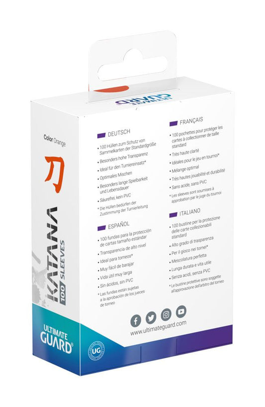 Ultimate Guard Katana Sleeves Standard Size (100) - Orange 4056133011679