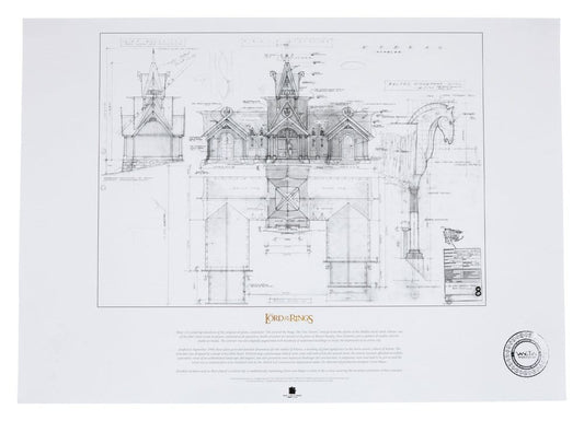 Lord of the Rings Blueprint Art Print The Stable of Edoras 59 x 42 cm 9420024745441