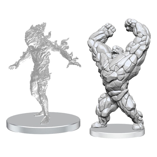 Pathfinder Deep Cuts Unpainted Miniatures Living Landslide & Living Wildfire 0634482908334
