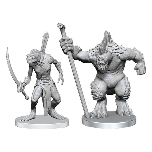 Pathfinder Deep Cuts Unpainted Miniatures Xulgath Skirmisher & Stoneliege 0634482975848