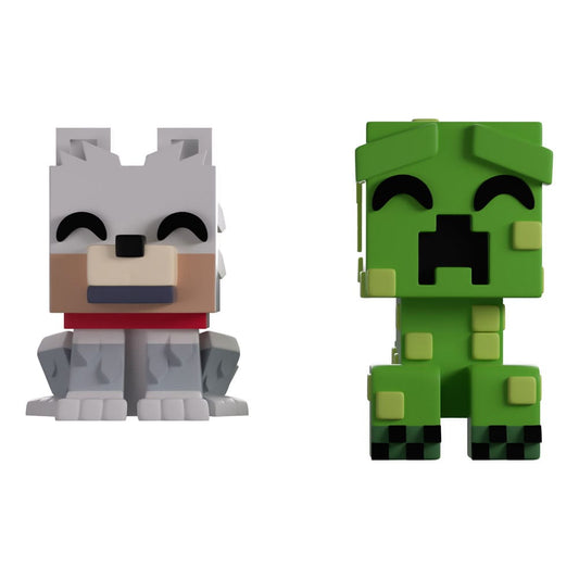 Minecraft Vinyl Figures Wolf and Creeper Monitor Buddiez 0810163659416