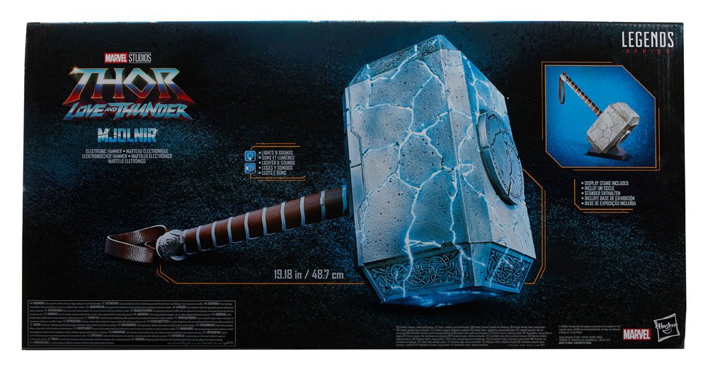 Thor: Love and Thunder Marvel Legends 1/1 Mighty Thor Mjolnir Premium Electronic Roleplay Hammer 49 cm 5010993973484