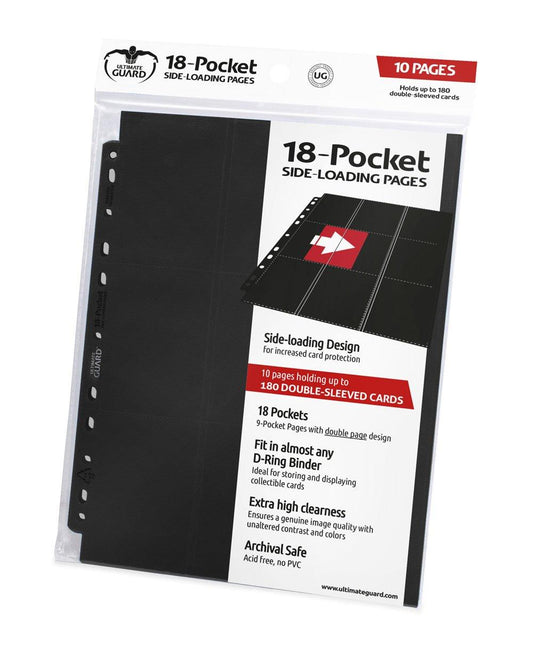 Ultimate Guard 18-Pocket Pages Side-Loading Black (10) - Amuzzi