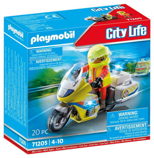 Noodmotorfiets Met Zwaailicht - Playmobil 4008789712059