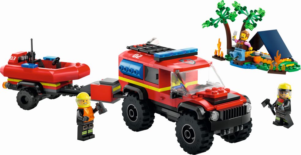 4X4 Fire Truck With Rescue Boat 5702017582948