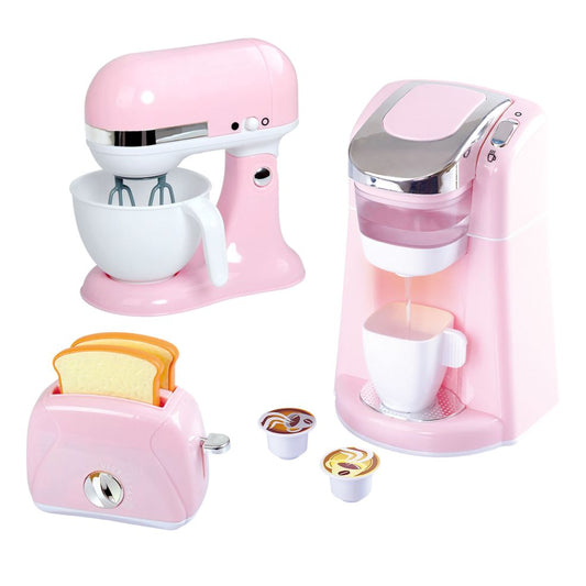 Koffiemachine, broodrooster en mixer - roze 4892401383365