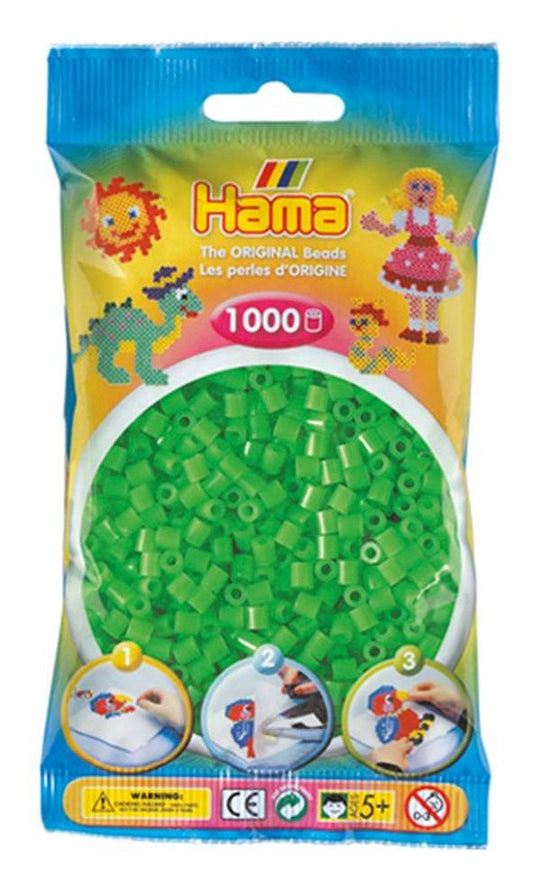 Strijkkralen fluo groen - Hama - 1000 st 0028178207427