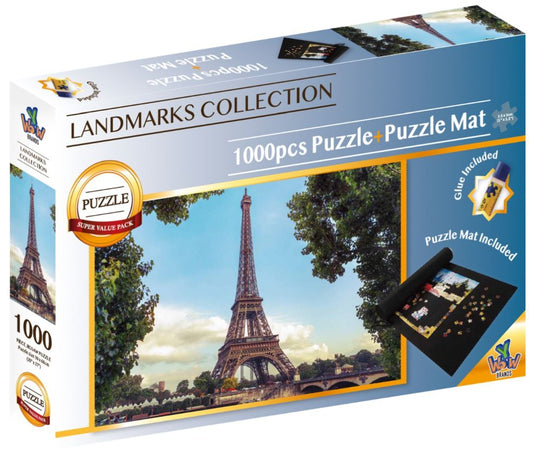 Superpack puzzel 1000 st + lijm en mat - Eiffeltoren 4897108248092