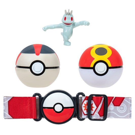  Pokemon: Clip 'N' Go Poke Ball Belt Set - Repeat Ball with Timer Ball and Machop  0191726426301
