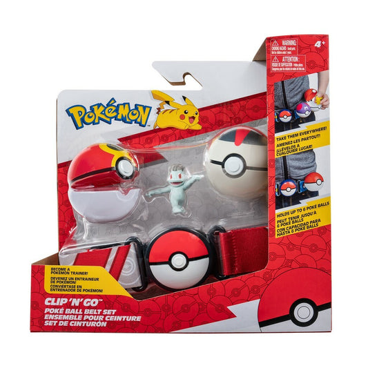  Pokemon: Clip 'N' Go Poke Ball Belt Set - Repeat Ball with Timer Ball and Machop  0191726426301