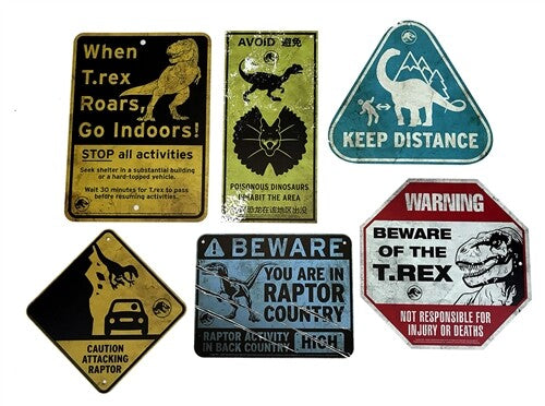  Jurassic World: Metal Warning Signs Scaled Prop Replica  5060224082607