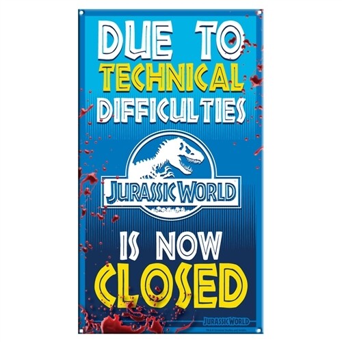  Jurassic World: Ride Closed Medium Metal Sign  5060224088821