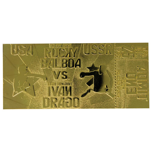  Rocky 4: Ivan Drago Fight Ticket 24k Gold Plated Replica  5060662466533