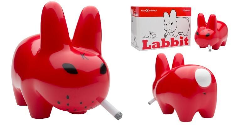 Frank Kozik: Smorkin' Labbit Red Lustre Gloss 10 Inch Vinyl Art Figure - Amuzzi