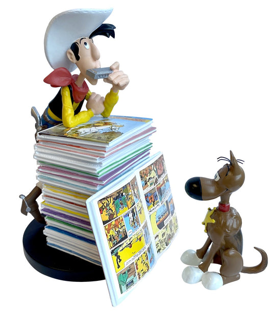  Lucky Luke: Lucky Luke and Rantanplan Stack of Comics Collector Figure  3521320003917