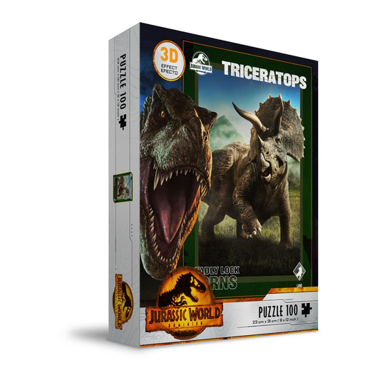  Jurassic World: Triceratops 3D Effect 100 Piece Puzzle  8435450255748