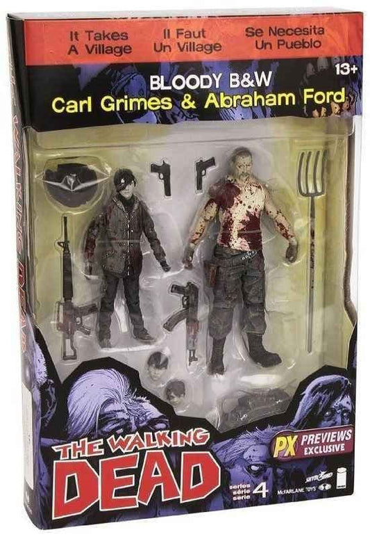 action figure the walking dead carl abraham exclusive 2 pack