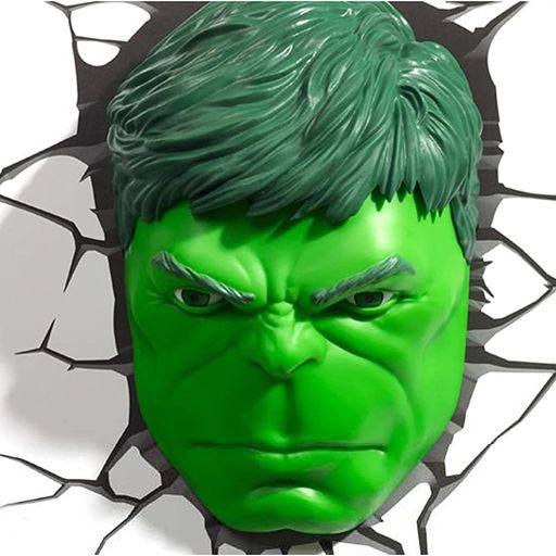 Marvel 3D LED Light Hulk Face 3D 0816733840451